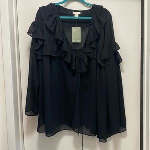 Sheer black long sleeve top